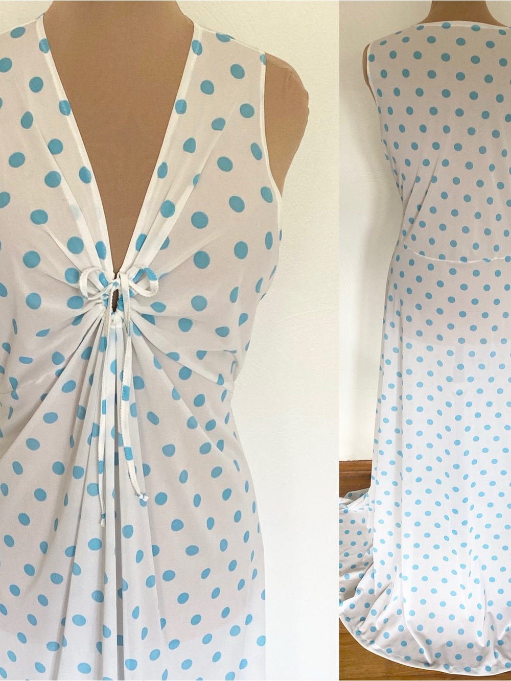 Vintage 70s-Inspired Maxi Nightgown Set *1X/2X* Nylon Keyhole Gown & Panties